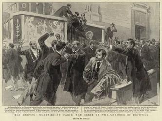 De Dreyfus Kwestie in Parijs, de Scene in de Kamer van Afgevaardigden